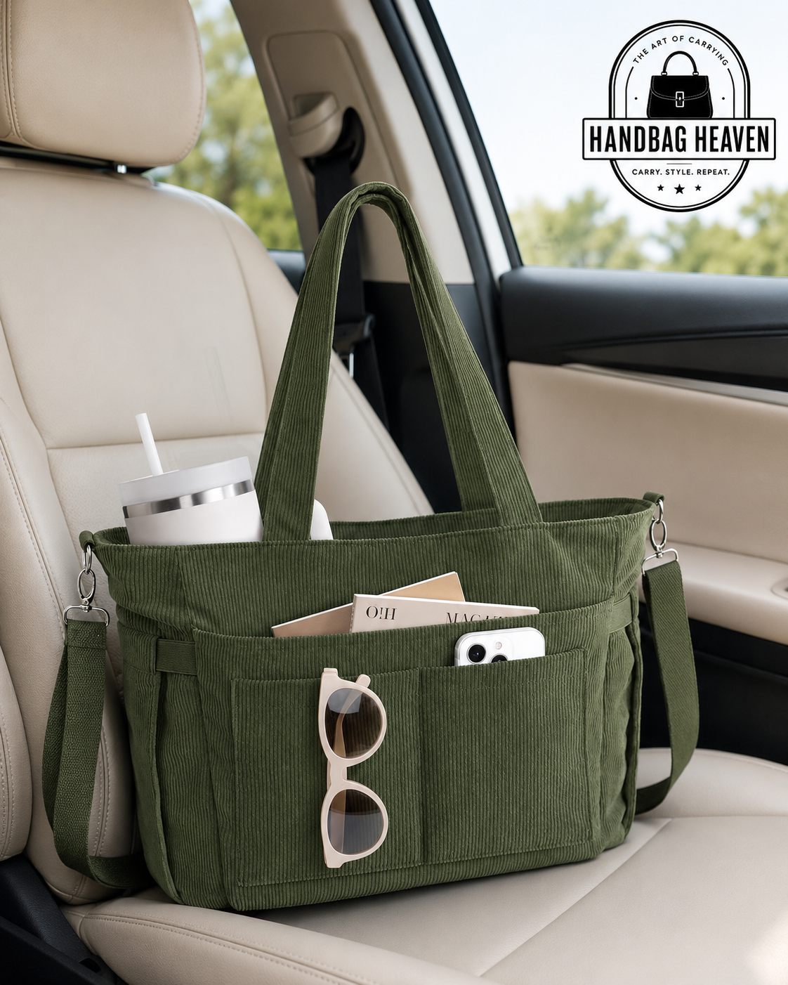 Women’s Corduroy Work Tote Bag