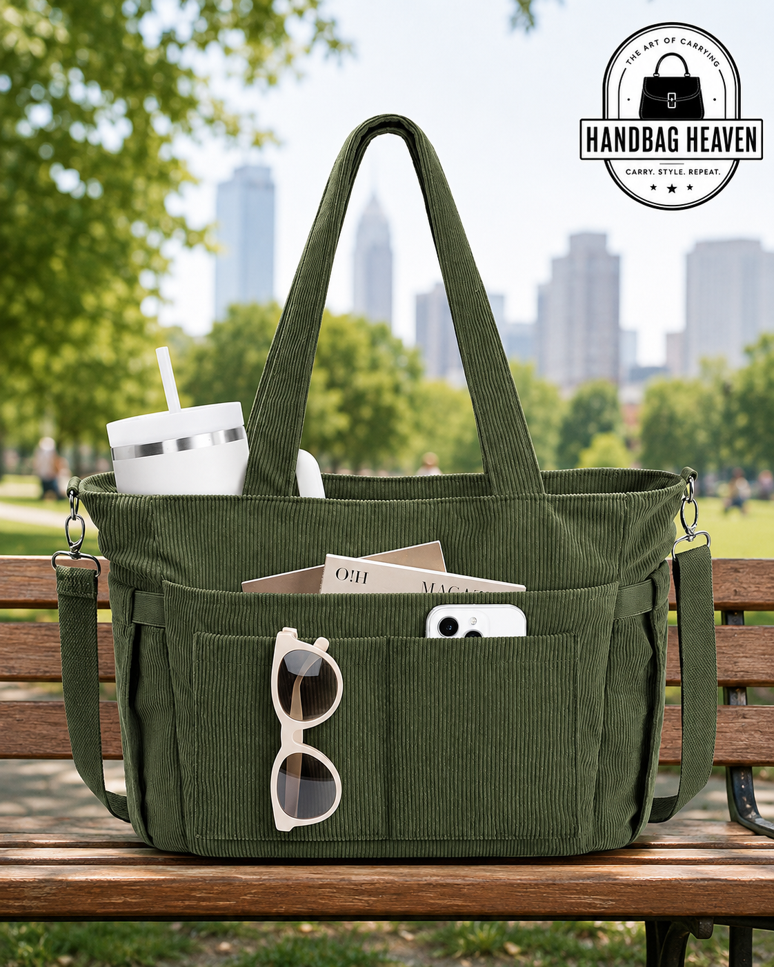Women’s Corduroy Work Tote Bag