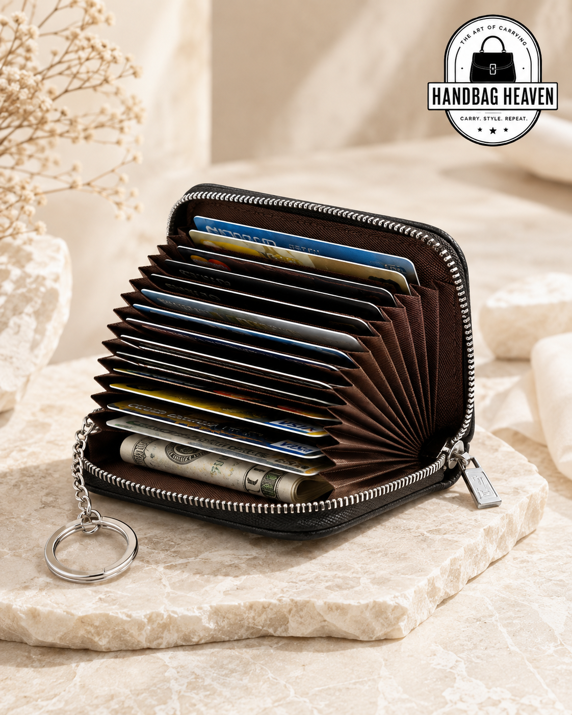 Women’s Compact Zip Card Holder Wallet